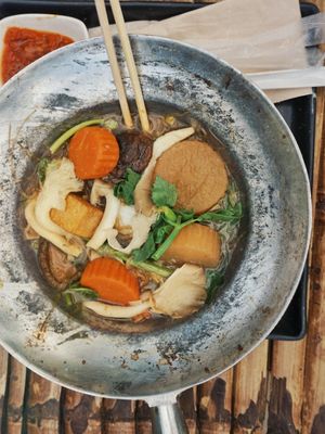 Hot Pot with loads of veggies at Street Vegan House in Koh Phangan