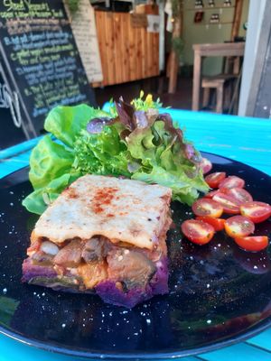My favorite- lasagna at Street Vegan House in Koh Phangan