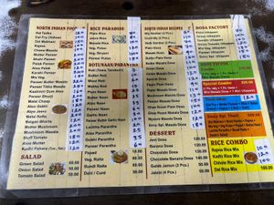 Menu   at Sono Chaat House in New Delhi