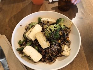 Tofu vegetable stir fry ( $14) at Flower Child in Charlotte