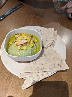 Avocado hummus at Flower Child in Charlotte