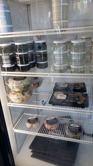 Food ready to go as well prepped fresh at Choice Juicery in Encinitas