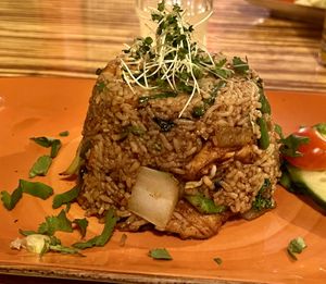 Nasi goreng (Malaysian fried rice) w/veggies & optional tofuu  at LANA in Limerick