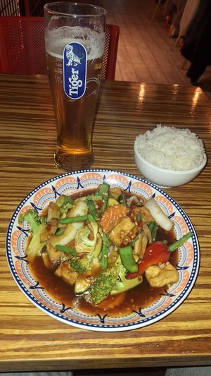 Garlic and chilli with Tofu.  Delicious as always 😋 at LANA in Limerick