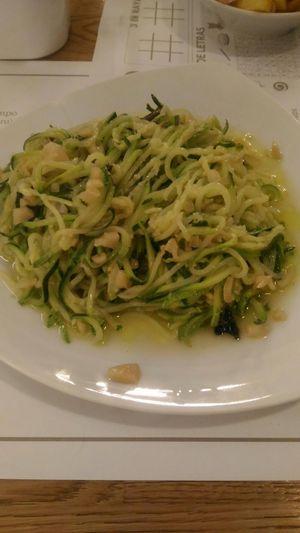 Courgette spaghetti at Bar O Coton in Negreira