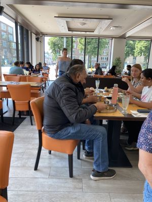 Seating. Many Indian customers  at Krishna Vilas in Utrecht