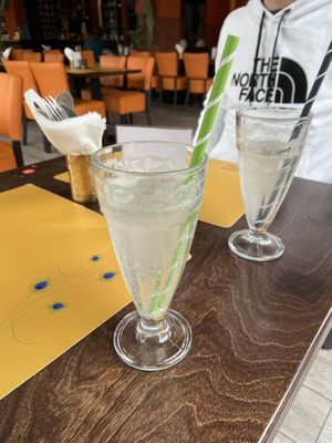 Lemon soda: sweet (good) and sweet/salt (a bit weird) at Krishna Vilas in Utrecht