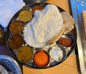 south indian thali  at Krishna Vilas in Utrecht