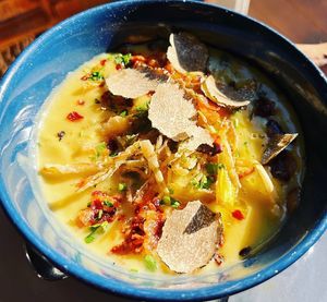 Special Soup of the Day with Truffle at Piazza 1909 in La Jolla