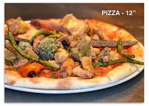 Pizza Dell'Orto Vegana: Mozzarella/Organic Fried Seasonal Veggies at Piazza 1909 in La Jolla
