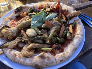 Pizza orto fritto vegana  at Piazza 1909 in La Jolla