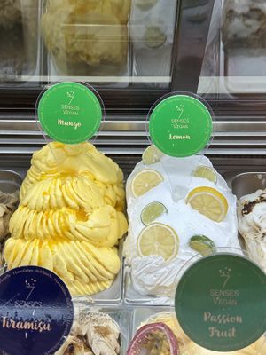 Mango and lemon sorbets   at 7 Senses Gelato Studio in Chiang Mai