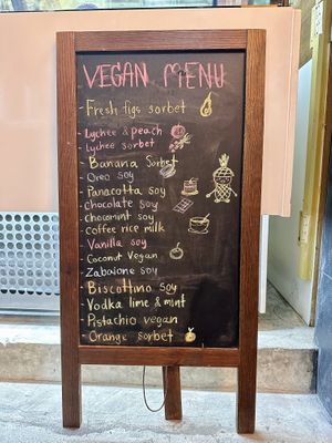 Vegan menu   at 7 Senses Gelato Studio in Chiang Mai