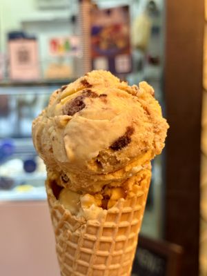 Medium cone, 1 scoop: Biscottino (109 THB)  at 7 Senses Gelato Studio in Chiang Mai