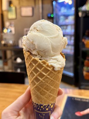 Large cone, 1 scoop: Panacotta soy (114 THB)  at 7 Senses Gelato Studio in Chiang Mai