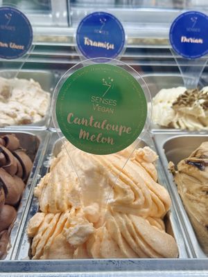 Cantaloupe melon sorbet   at 7 Senses Gelato Studio in Chiang Mai