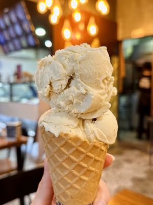 Large cone, 1 scoop: Vanilla soy (114 THB)  at 7 Senses Gelato Studio in Chiang Mai