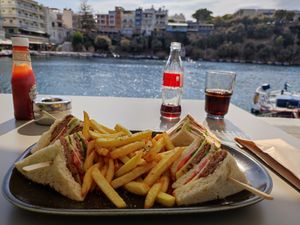 Vegan club sandwich at Cafe12 in Crete