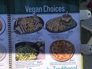 Vegan options on the menu  at Cafe12 in Crete