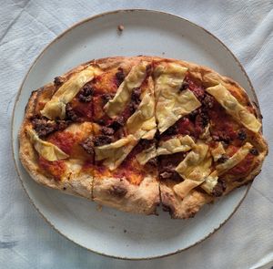 Vegan Pizza at Cafe12 in Crete