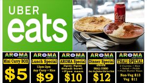 Delivery via Ubereats at Aroma Indian Cuisine in Auckland