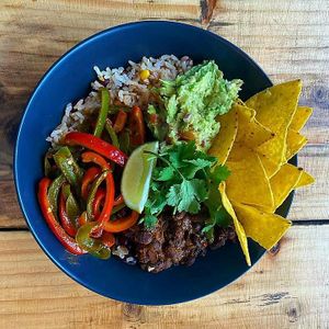 Fajita bowl at Meatless in Liverpool