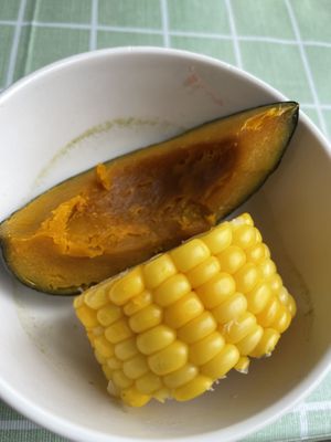 南瓜和玉米  at Deng Pin Vegetarian in Huizhou