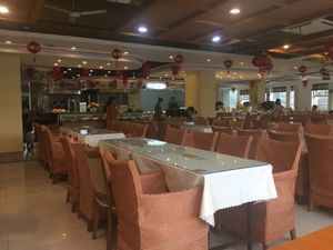 Inside the restaurant at Deng Pin Vegetarian in Huizhou