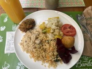 Rice and vegetables at Bardana Cozinha Natural in Rio De Janeiro