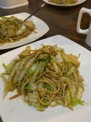 Fried noodles with tofu and veggies   at David's Restaurant in Phnom Penh