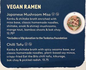 Menu  at Tonkotsu in West London