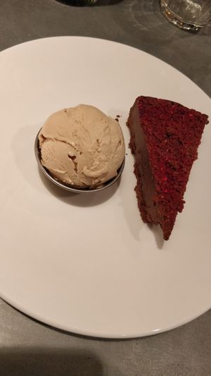 Vegan chocolate tart at The Beech House in Richmond Upon Thames