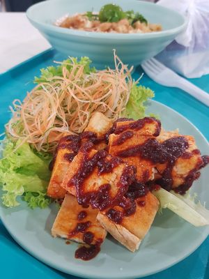 Fried Beancurd with fragrance sauce at TYY Veggie in Northeast Singapore