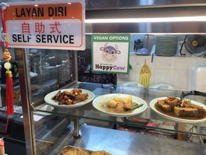 Vegan options decal! at TYY Veggie in Northeast Singapore