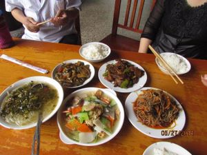 Neighbors selections for three. at Baoguang Temple Vegetarian in Chengdu