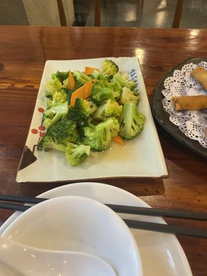 Fresh vegetables at Hua Yan Vegetarian Restaurant in Chongqing