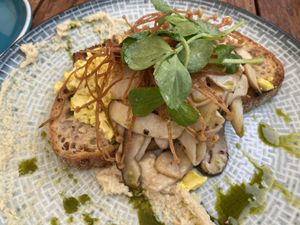 Miso mushroom (and tofu scramble)   at 38 South in Seaford