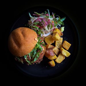 Burgers at Lovage at the Gate Lodge Cafe in Boyle