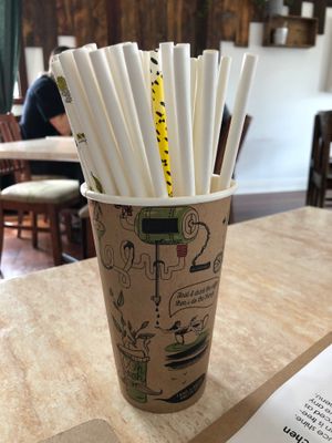 I was pleased to see they only use paper straws! Very environmentally friendly.  at Source Kitchen in Pemberton