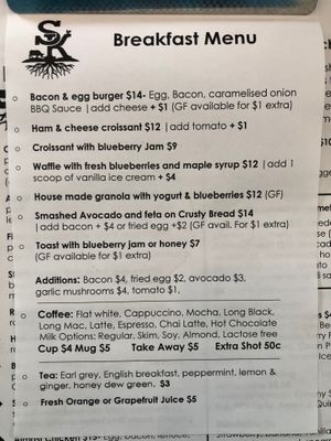 Breakfast menu.  at Source Kitchen in Pemberton