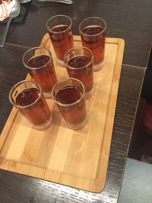 Moscatel shots  at Arte de Tapas in Antequera