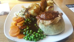 Mushroom and ale pie with veg at Toby Carvery in Sunderland