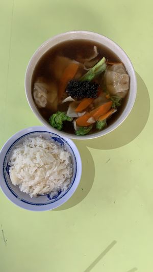 Vegetarian Dumpling Soup with Rice at Yu Long Vegetarian - 玉龙素食 in Central Singapore