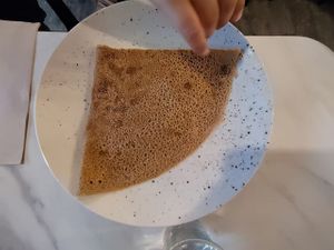 Simple vegan pancake with sugar for my son at Crêperie des Promenades in Saint-brieuc