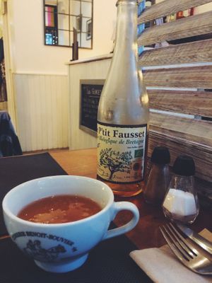 Local cider  at Crêperie des Promenades in Saint-brieuc