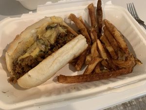 Half a philly at Angelhearts Donuts in Ithaca