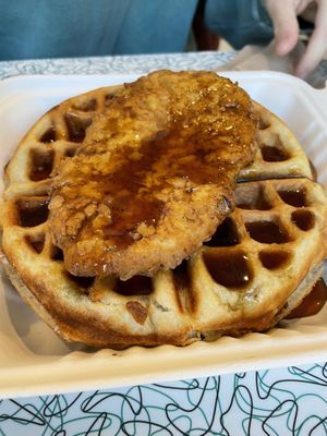 Chick’n & Waffles  at Angelhearts Donuts in Ithaca
