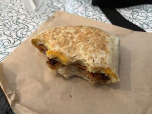 Brunch wrap  at Angelhearts Donuts in Ithaca