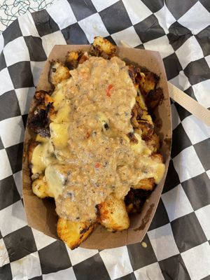 Breakfast fries  at Angelhearts Donuts in Ithaca