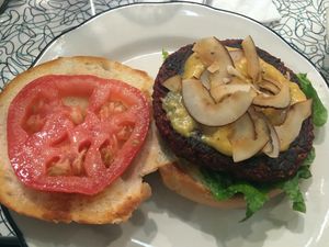 Beets Me Burger at Angelhearts Donuts in Ithaca
